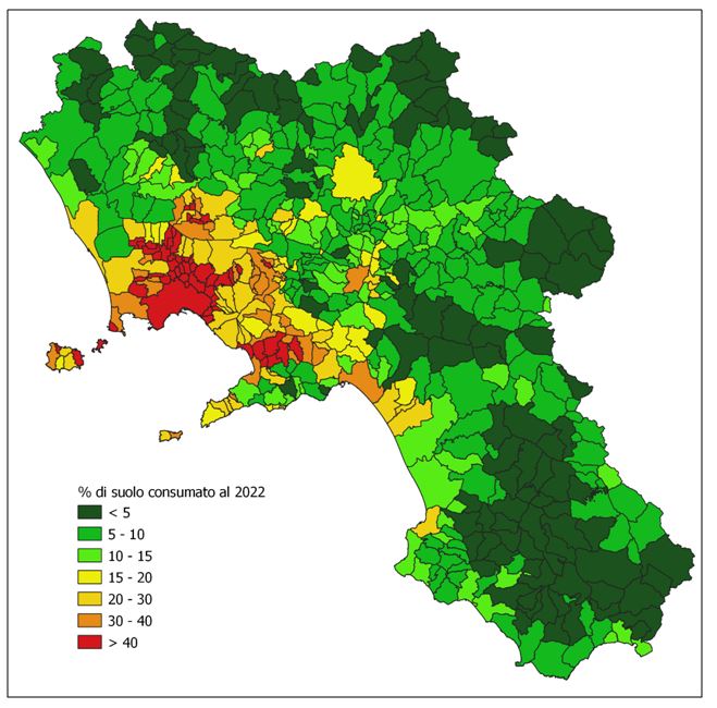 Percentuale di suolo consumato a scala comunale